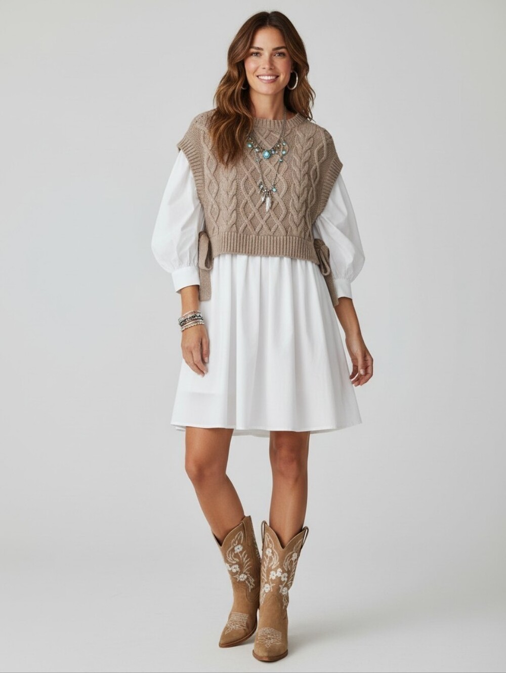 NWT Altar'd State Long Sleeve Twofer Sweater Dress Small